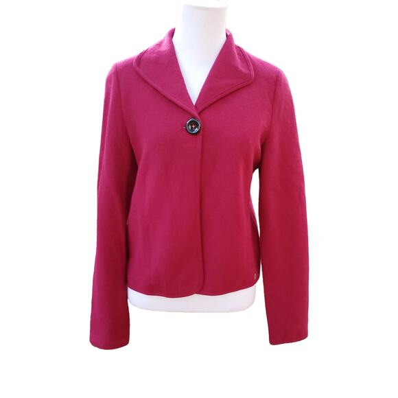 Geiger Tyrol Austria Magenta Pink Boiled Wool Jacket Sz EU 36 US Small - Picture 1 of 16